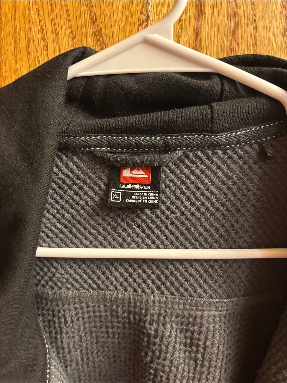 Quicksilver Hooded Plaid Shirt Jacket - Gray